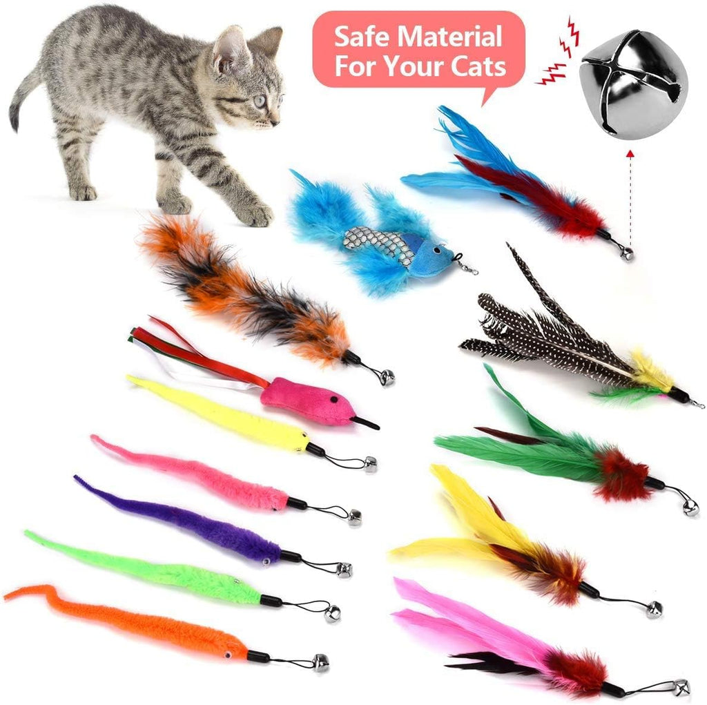 Bojafa Cat Teaser Wand Set, 15 Pieces