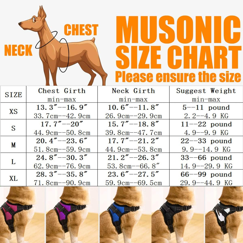 Musonic Adjustable Padded Dog Harness