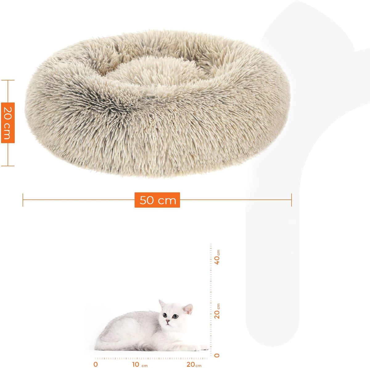 Feandrea Plush Donut Pet Bed