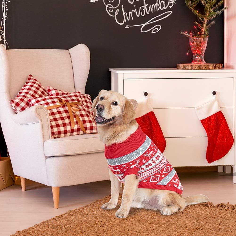 BINGPET Snowflake and Elk Pattern Dog Jumper