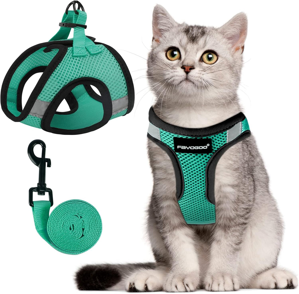 FAYOGOO Mesh Cat Harness and Lead Set