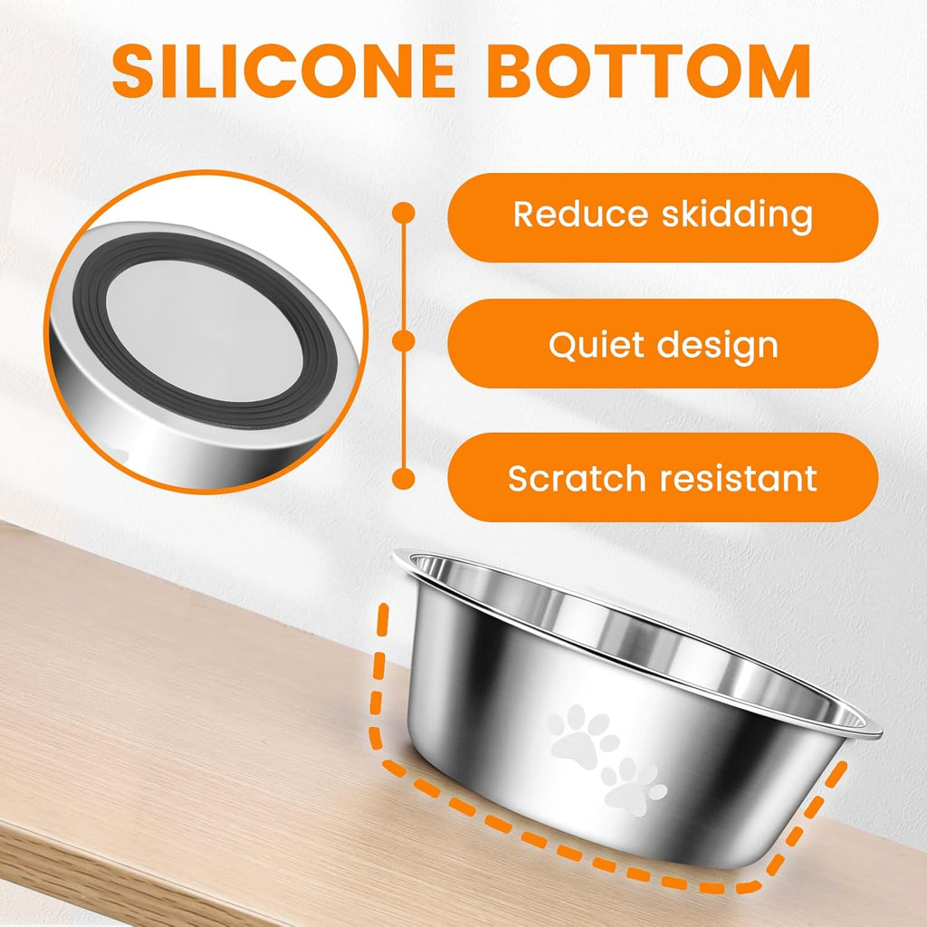 PETTOM Stainless-Steel Dog Bowls, Pack of 2