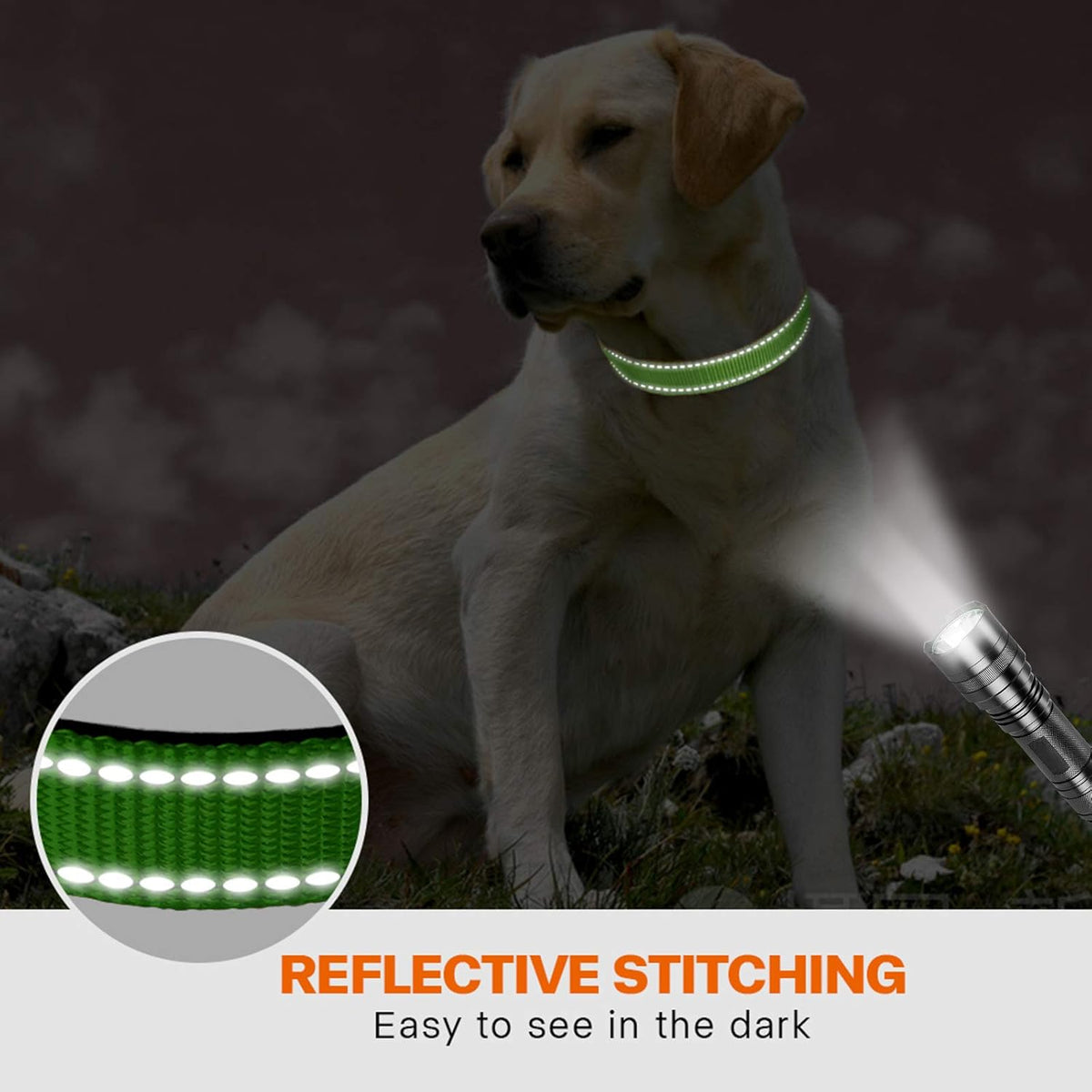 Taglory Reflective Nylon Dog Collar
