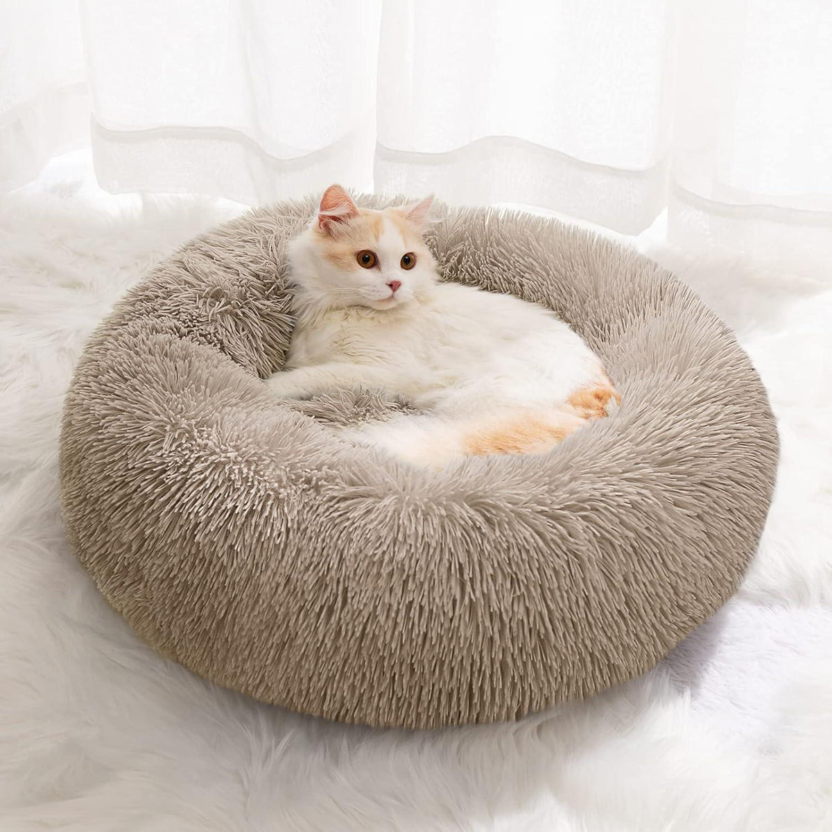 YOJOGEE Faux-Fur Donut Pet Bed