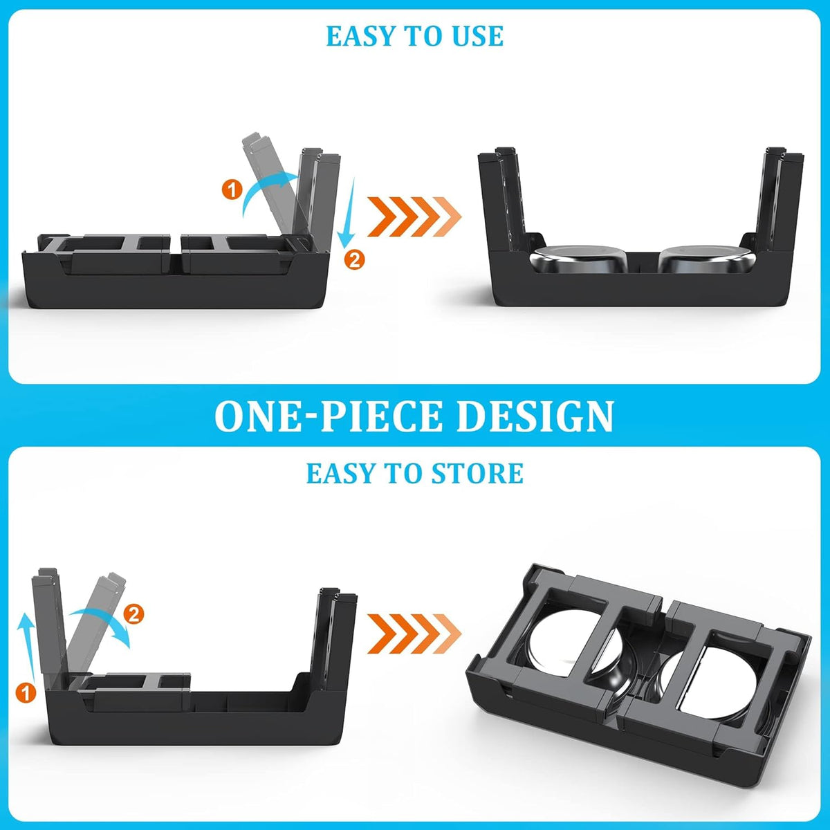 IOKHEIRA Dog Bowl Stand with Four Height Settings
