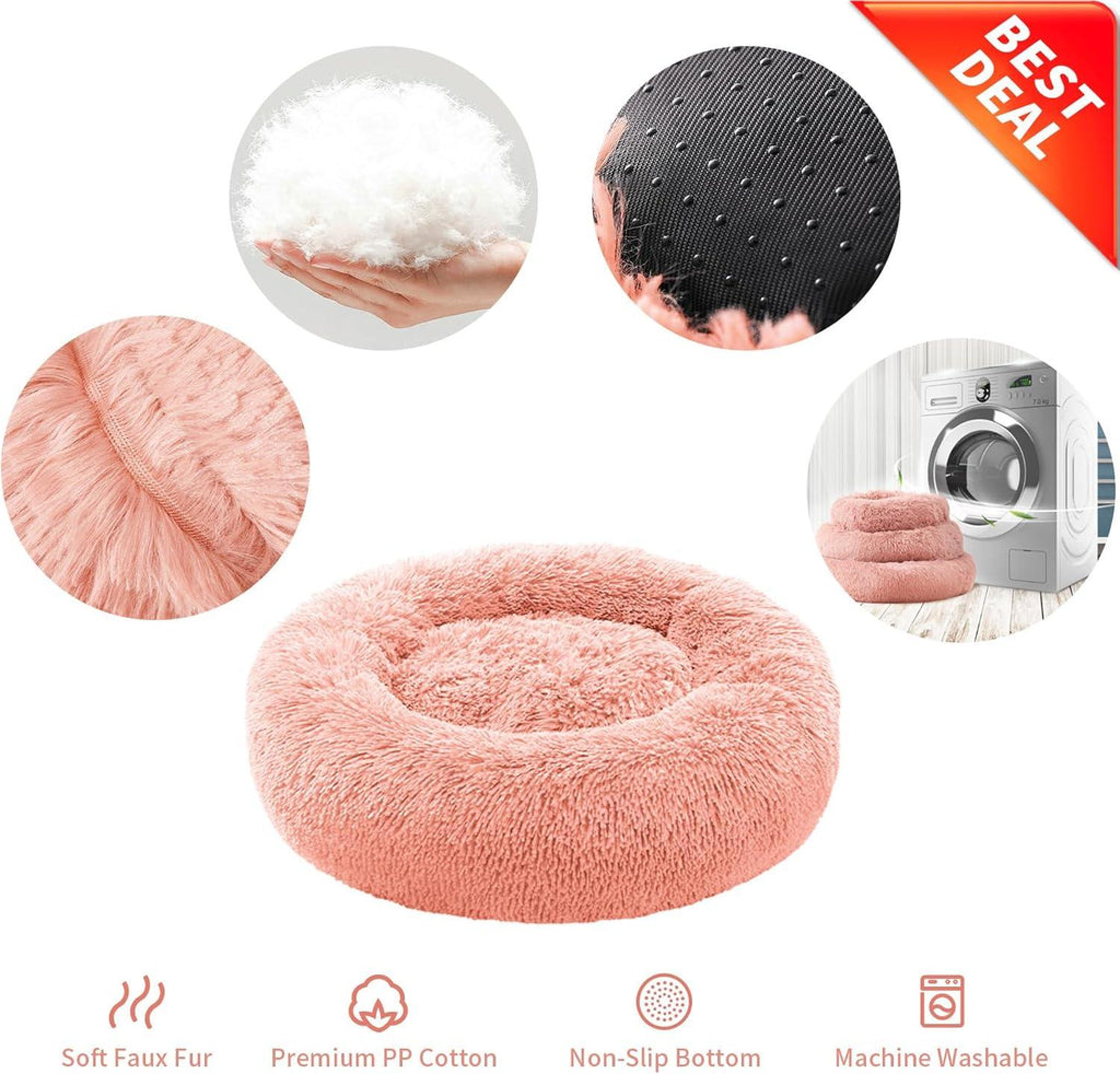 YOJOGEE Faux-Fur Donut Pet Bed