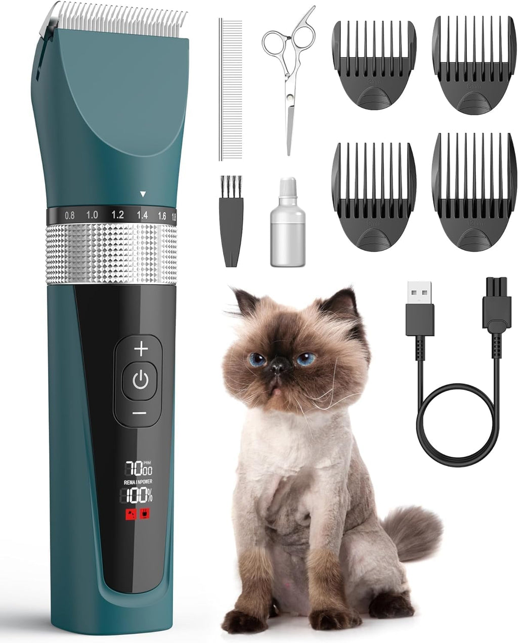 oneisall Five-Speed Cordless Pet Clippers