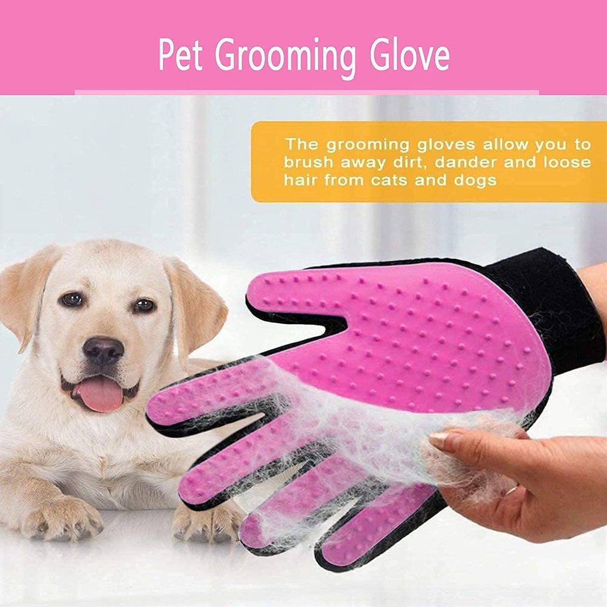 BYETOO Pet Grooming Gloves, One Pair