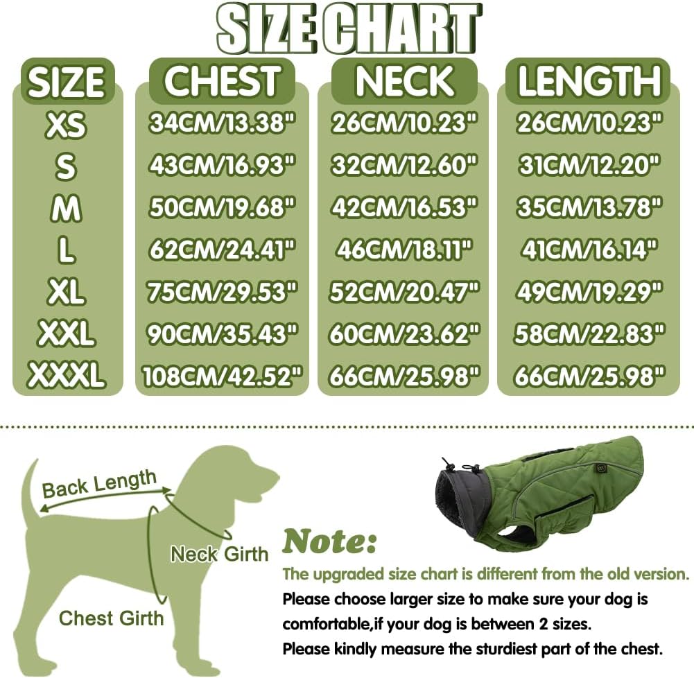 EMUST Fleece-Lined Winter Dog Coat
