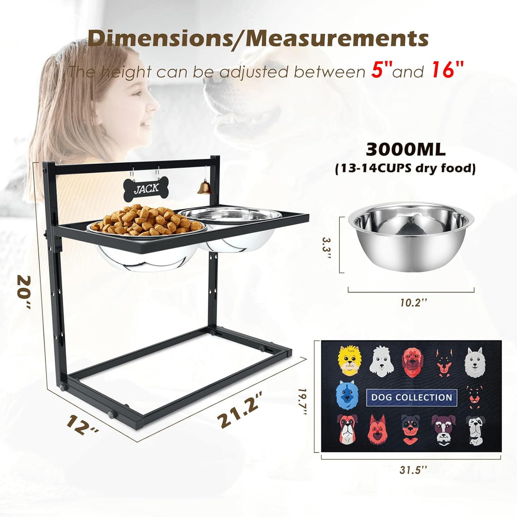 ADENGL Height-Adjustable Dog Feeding Stand