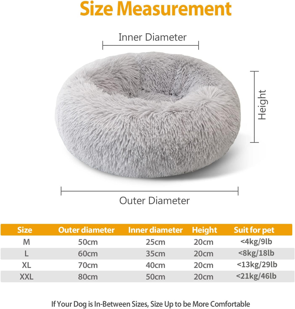 Enjamoy Plush Donut Pet Bed