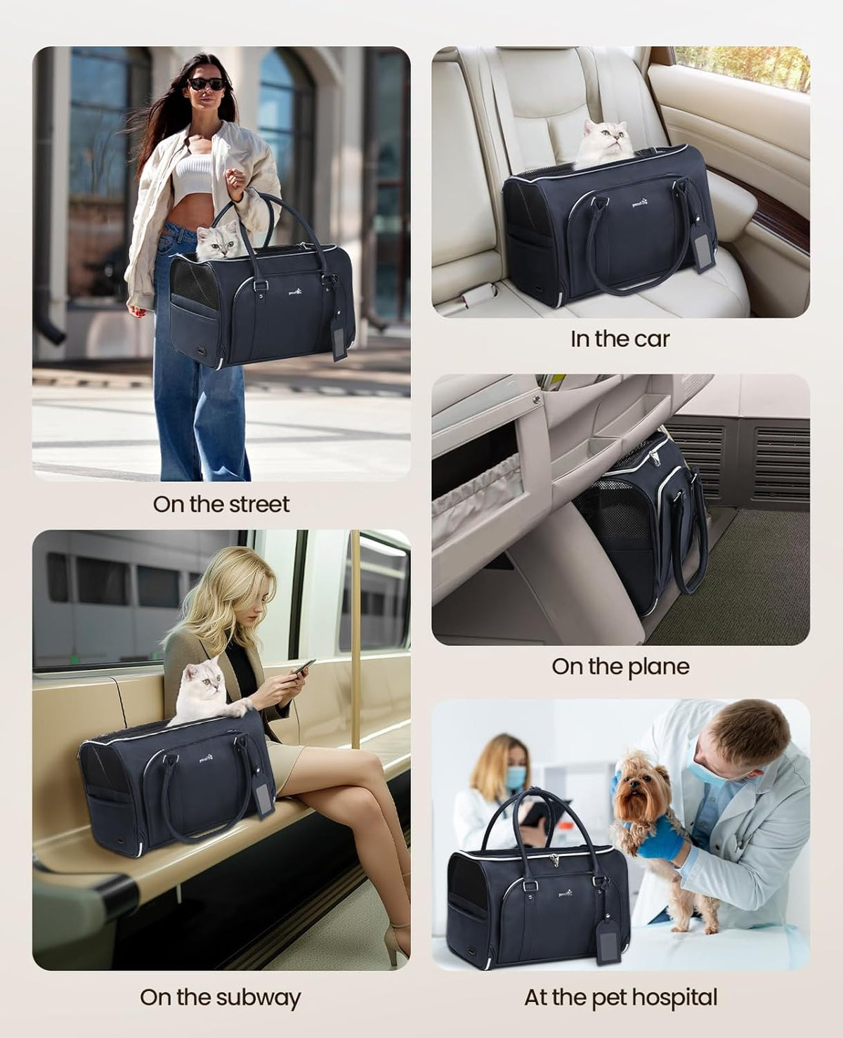 pecute PU Pet Carrier Bag