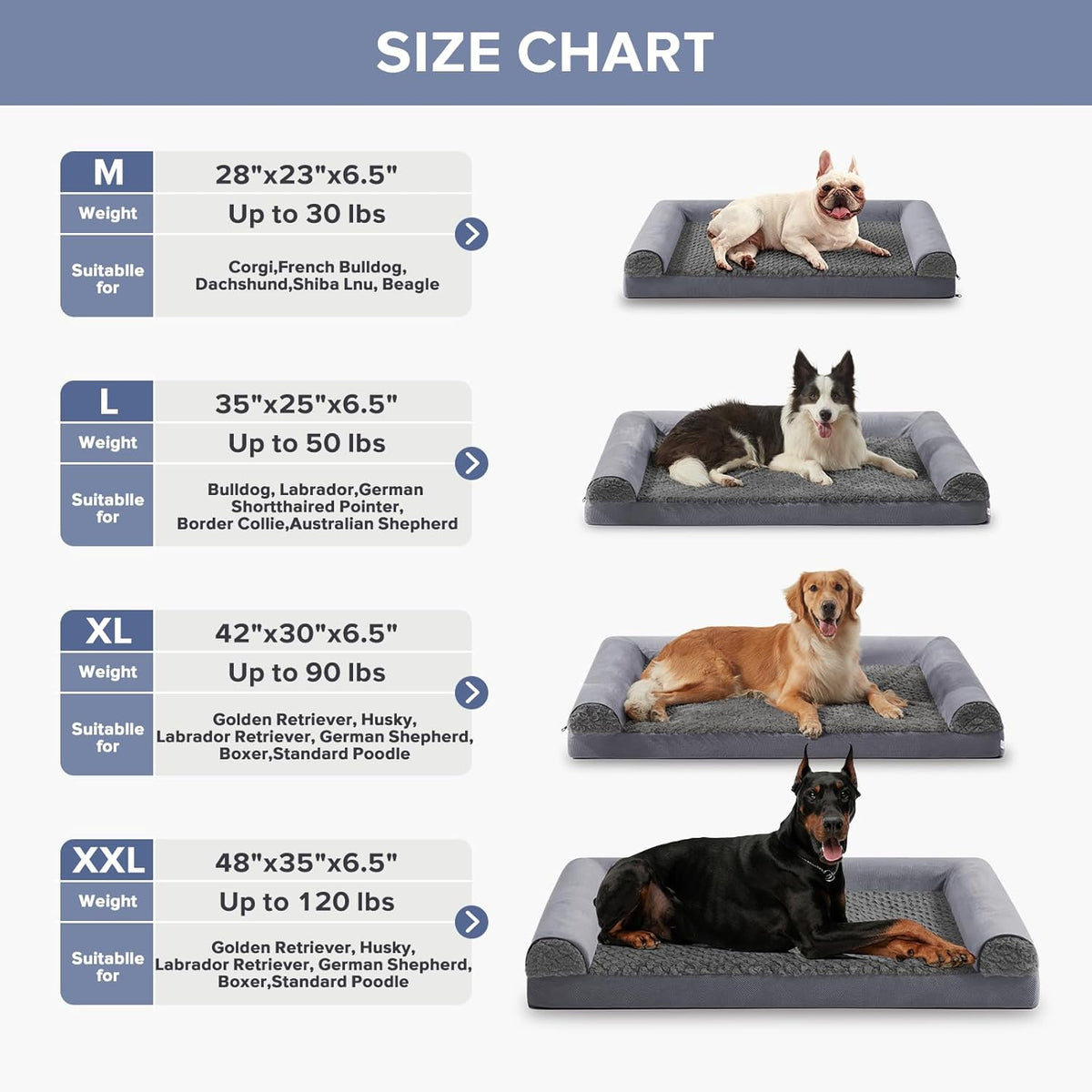 FURTIME Foam Dog Sofa Bed with U-Shaped Bolster