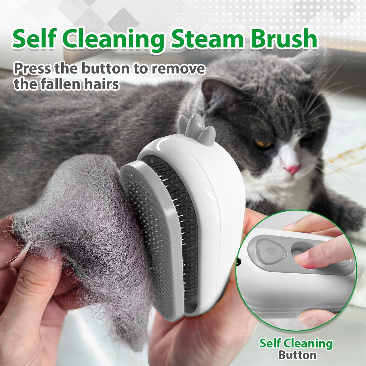 POIIOPY Self-Cleaning Pet Brush with Water Spray