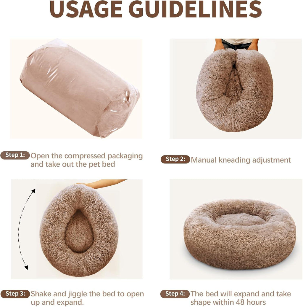 YOJOGEE Faux-Fur Donut Pet Bed