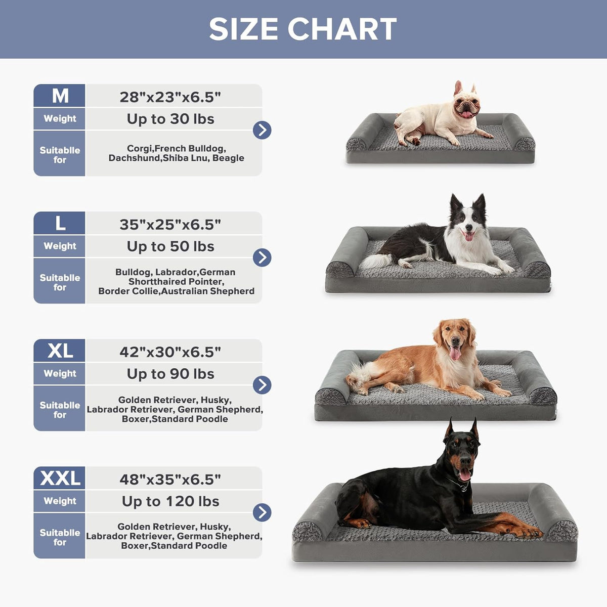 FURTIME Foam Dog Sofa Bed with U-Shaped Bolster