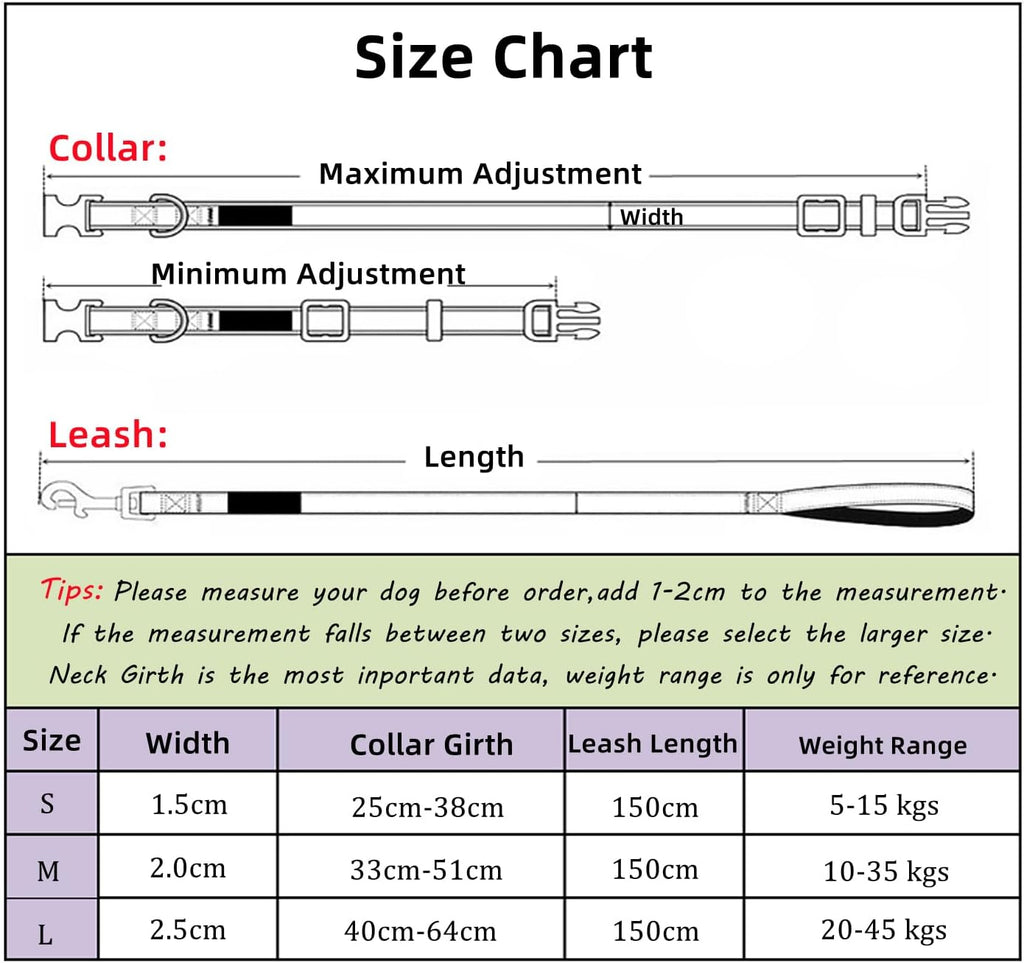 Olahibi Patterned Dog Collar and Lead Sets