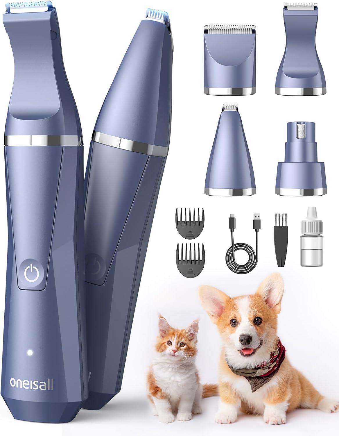 oneisall Cordless Pet Grooming Kit, 4 in 1