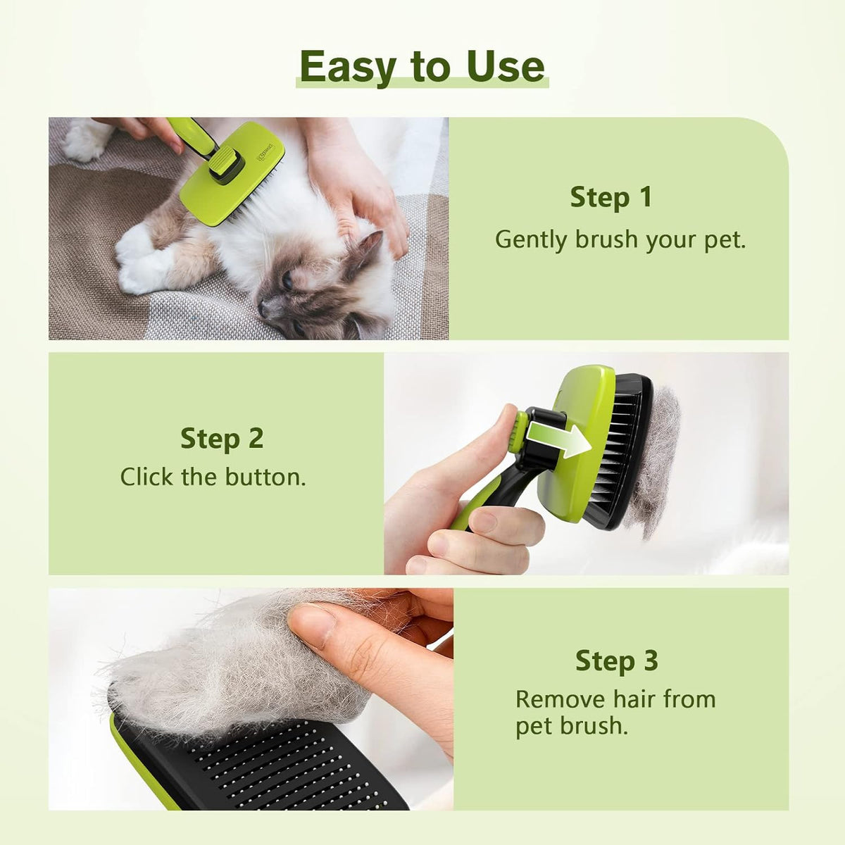 pecute Self-Cleaning Pet Grooming Brush
