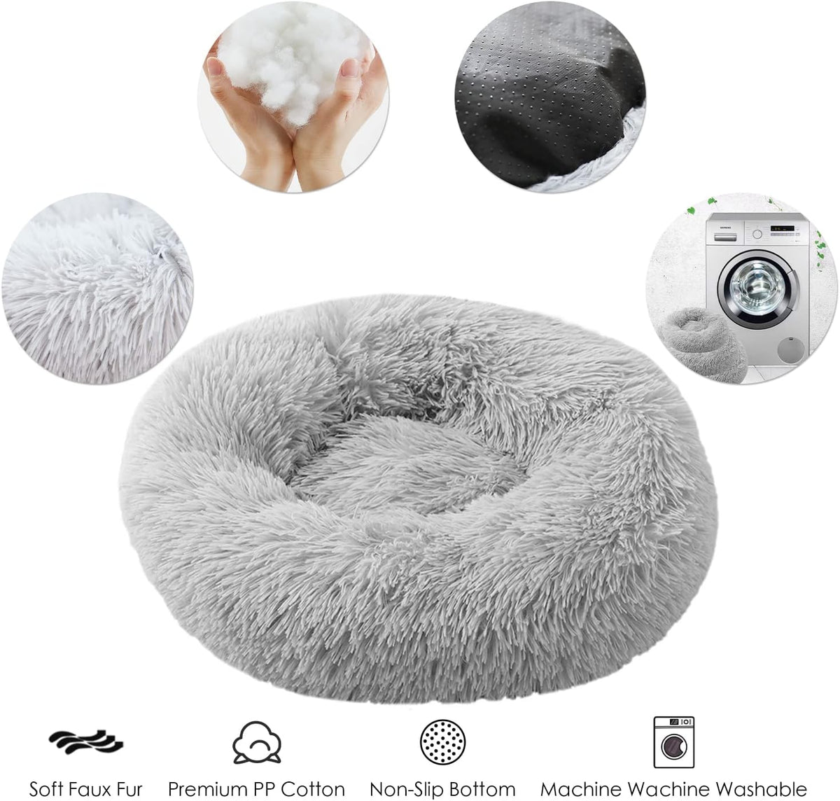 UUEMB Plush Donut Bed for Dogs and Cats