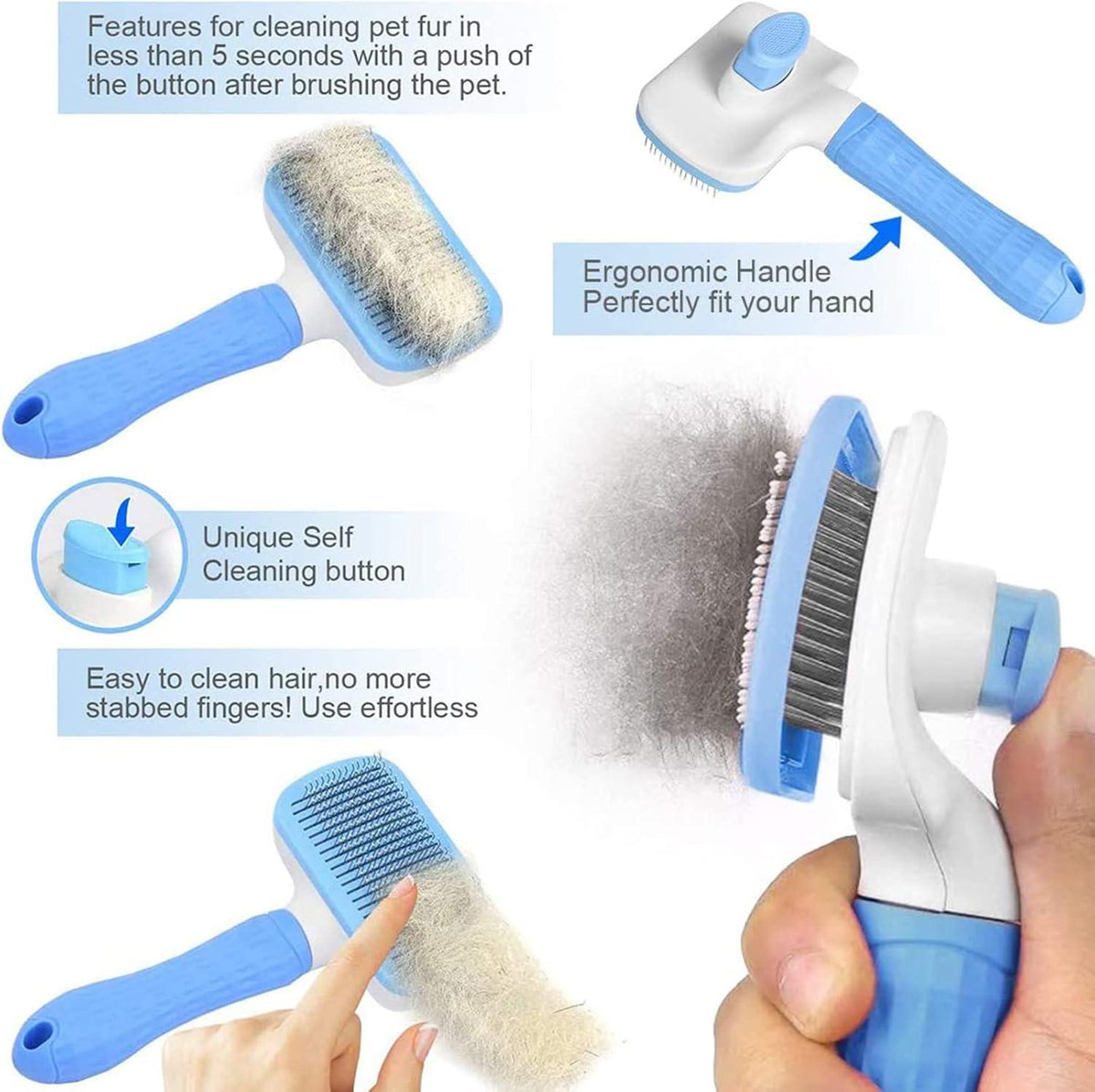 Elezenioc Self-Cleaning Pet Grooming Brush