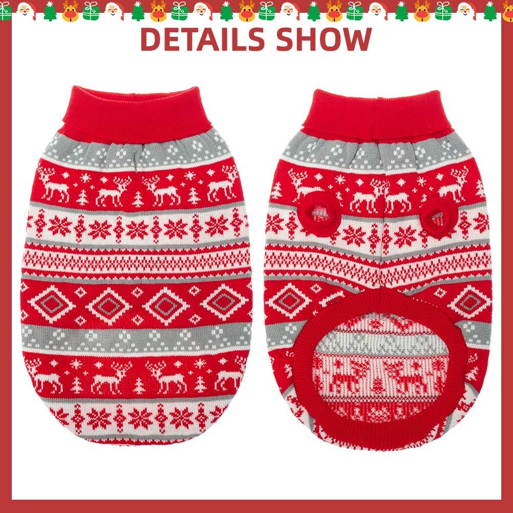BINGPET Snowflake and Elk Pattern Dog Jumper