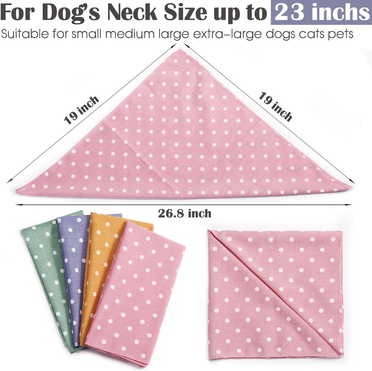 Cotton Dog Bandanas, Pack of 4