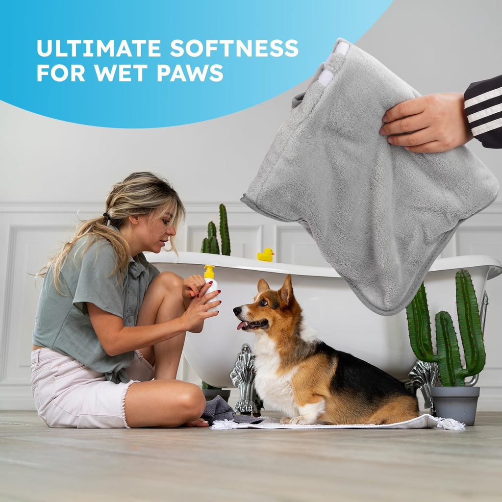 FurDreams Coral-Fleece Dog Bathrobe