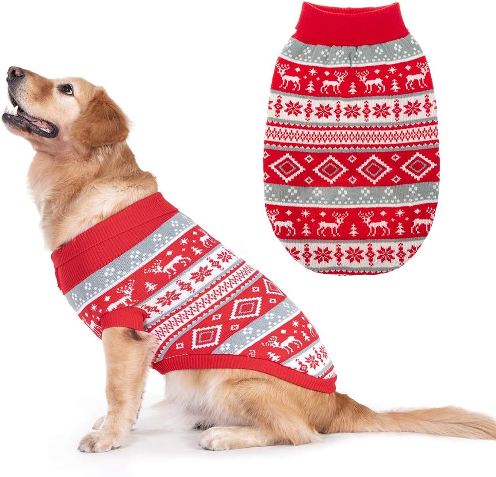 BINGPET Snowflake and Elk Pattern Dog Jumper