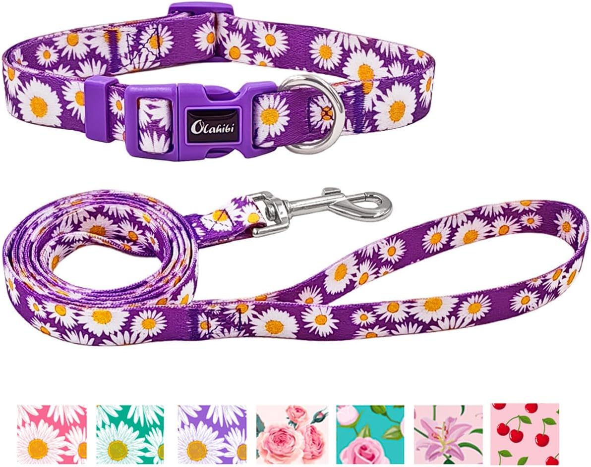 Olahibi Patterned Dog Collar and Lead Sets
