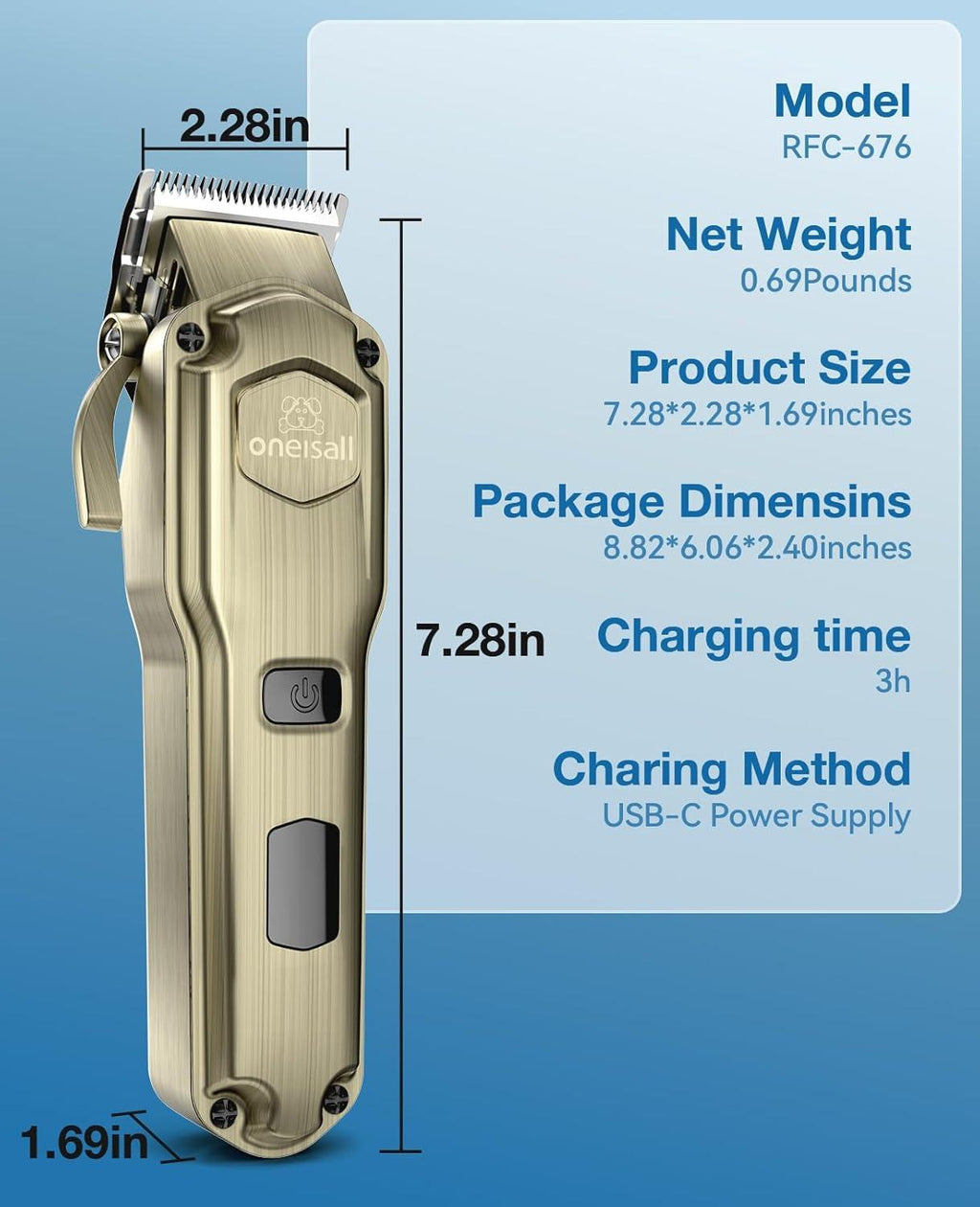 oneisall Cordless Dog Grooming Clippers