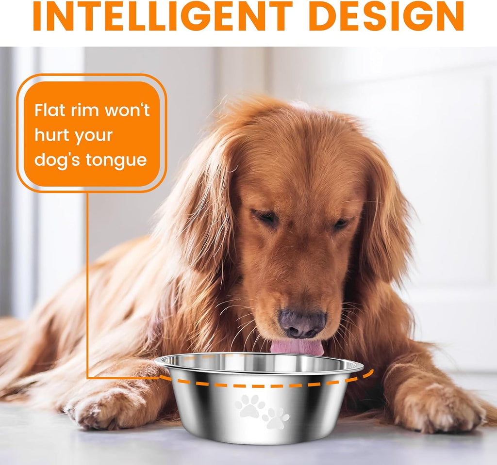 PETTOM Stainless-Steel Dog Bowls, Pack of 2