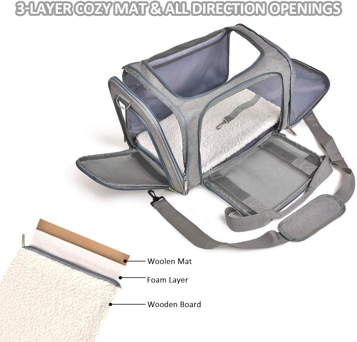 Qlfyuu Foldable Soft-Sided Pet Carrier
