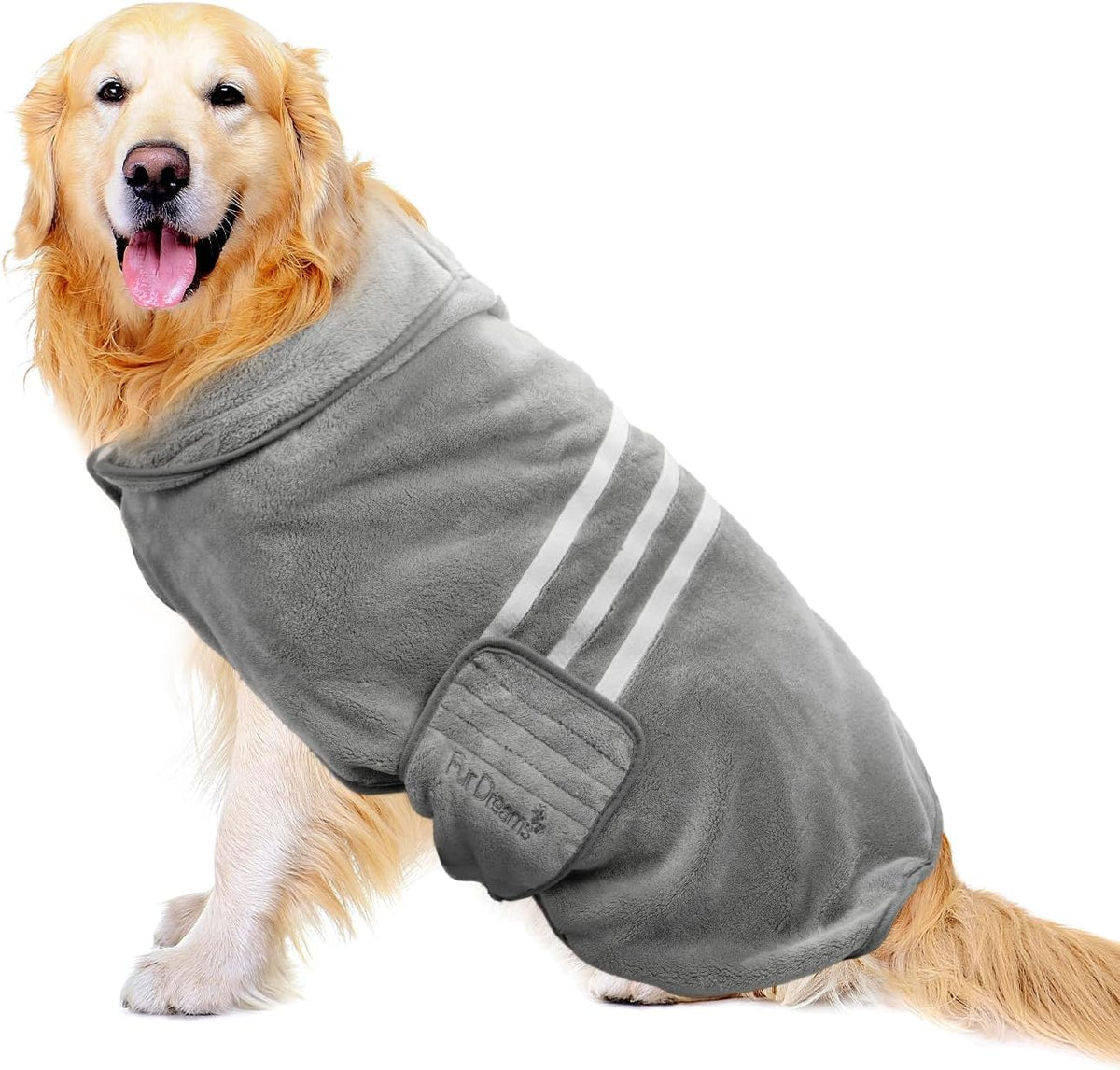 FurDreams Coral-Fleece Dog Bathrobe