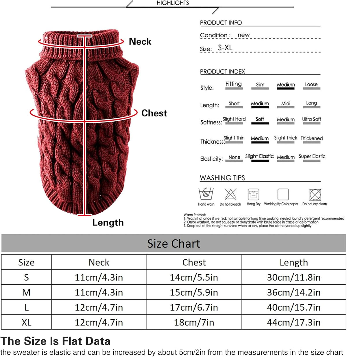 Knitted Turtleneck Jumper for Dogs and Cats