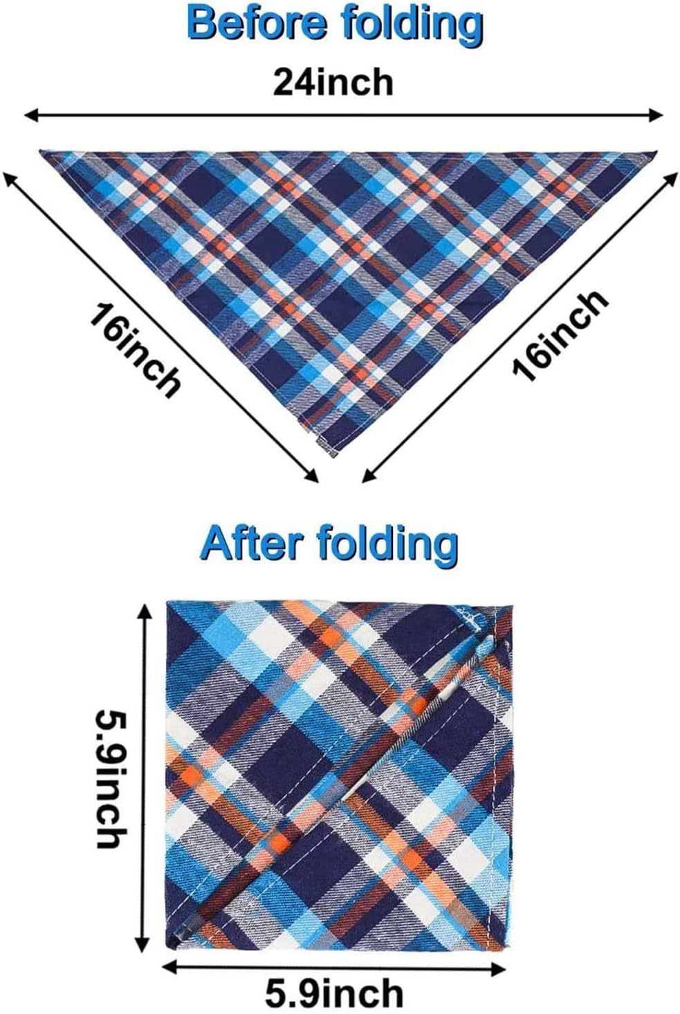 VIPITH Cotton Dog Bandanas, Pack of 8