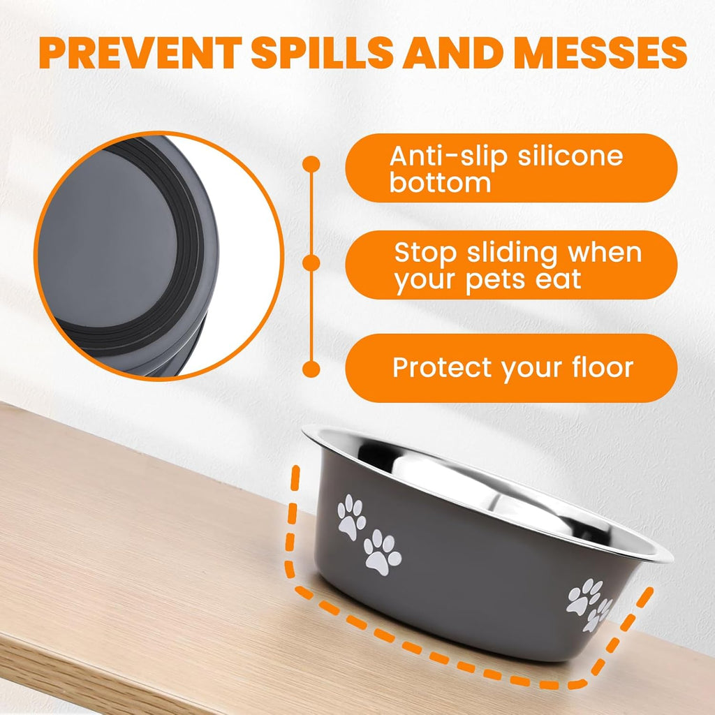 PETTOM Stainless-Steel Dog Bowls, Pack of 2