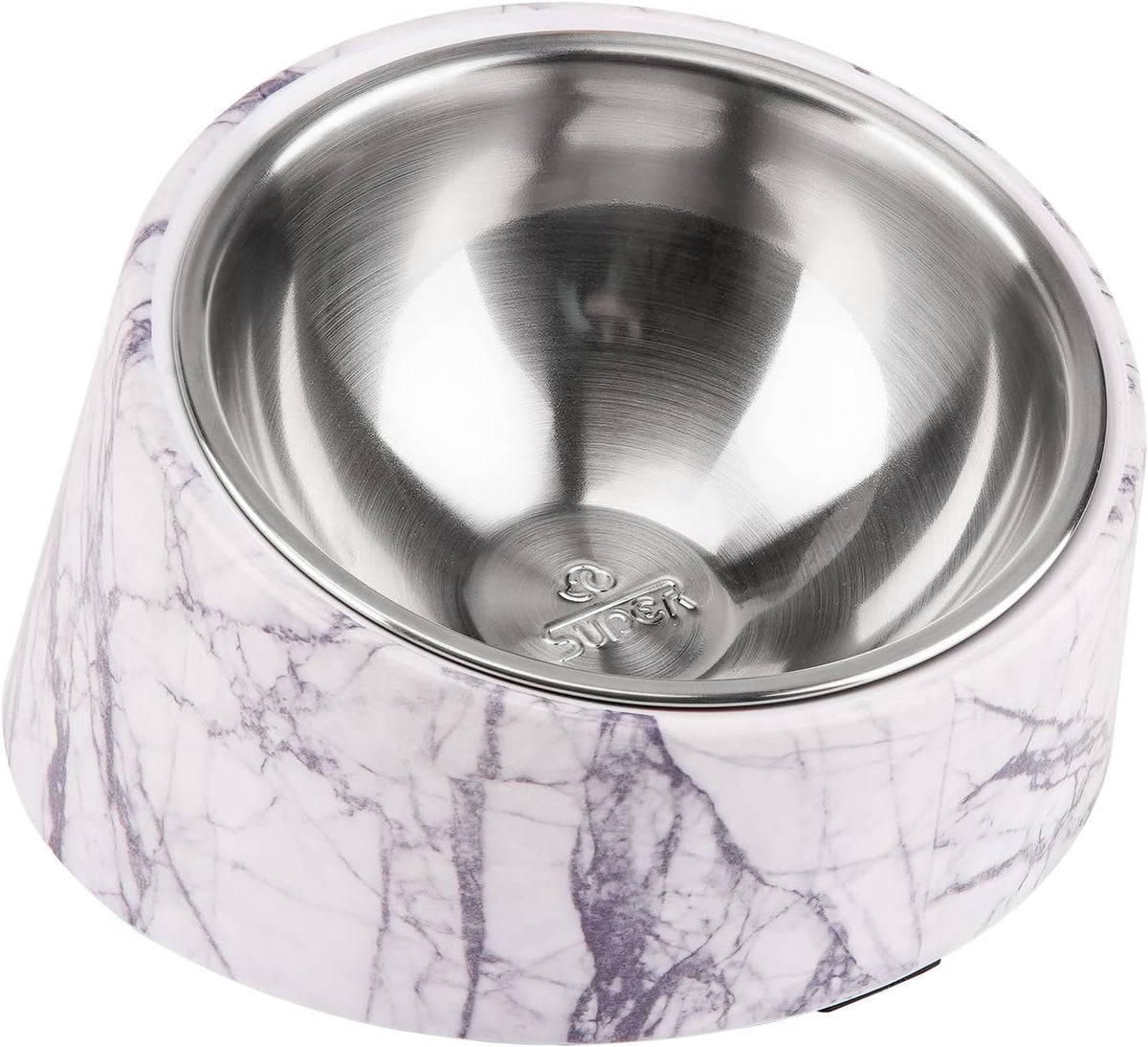 SuperDesign Slanted Stainless-Steel Pet Bowl