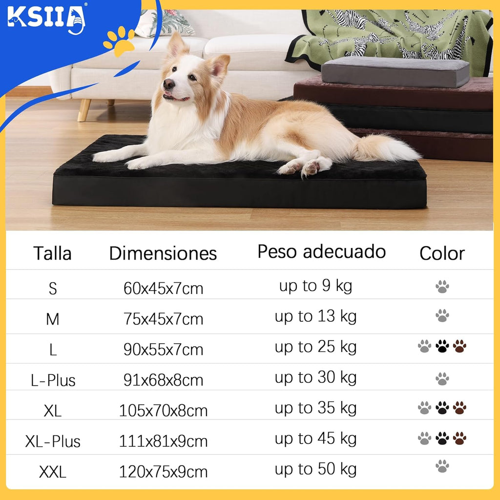KSIIA Foam Dog Crate Bed with Removable Cover