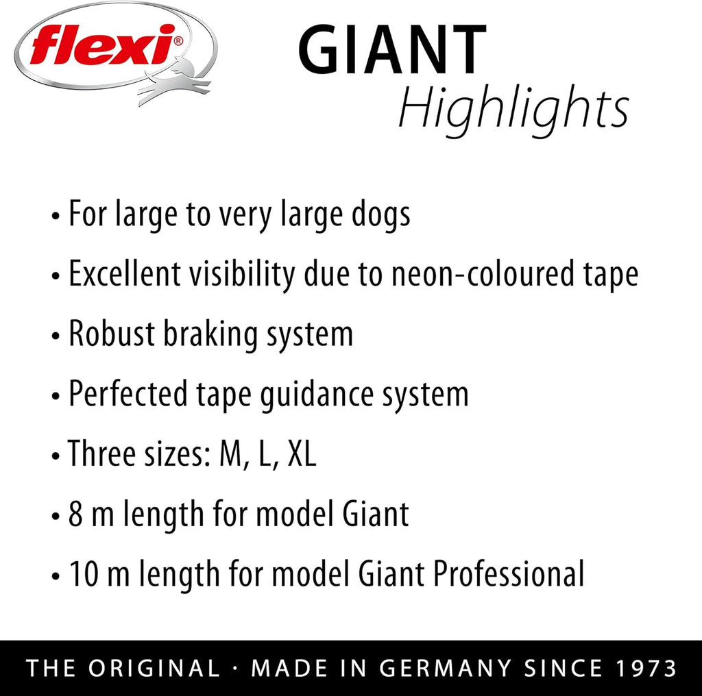 flexi Giant Neon Retractable Dog Lead, 8 m