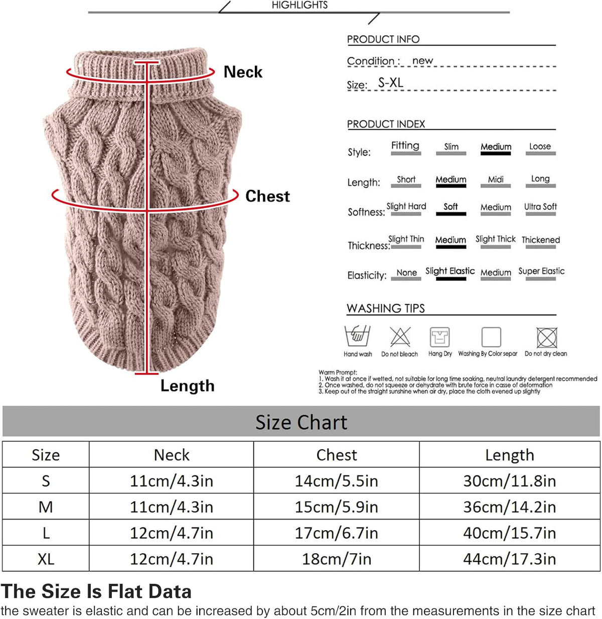 Knitted Turtleneck Jumper for Dogs and Cats