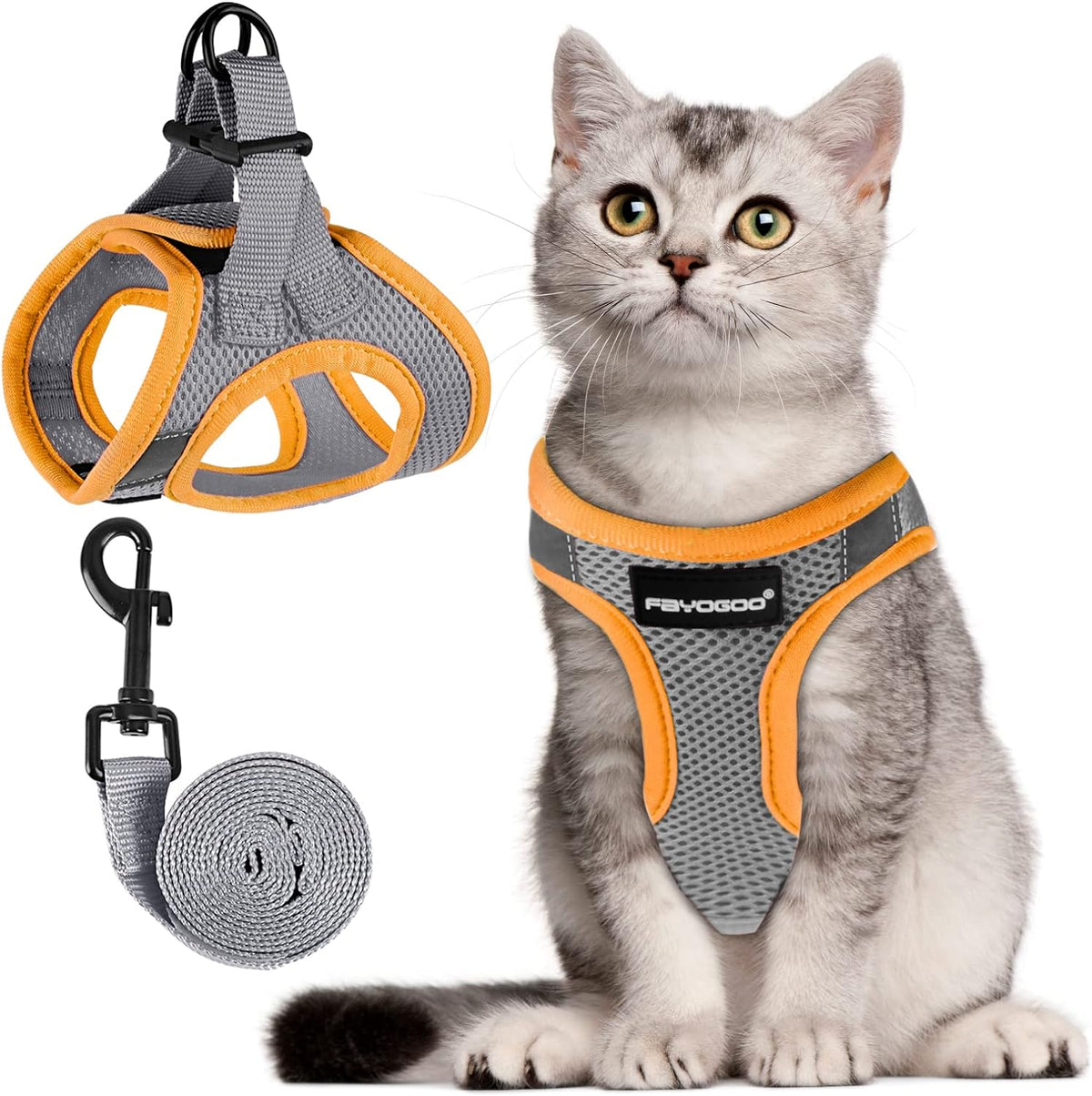 FAYOGOO Mesh Cat Harness and Lead Set