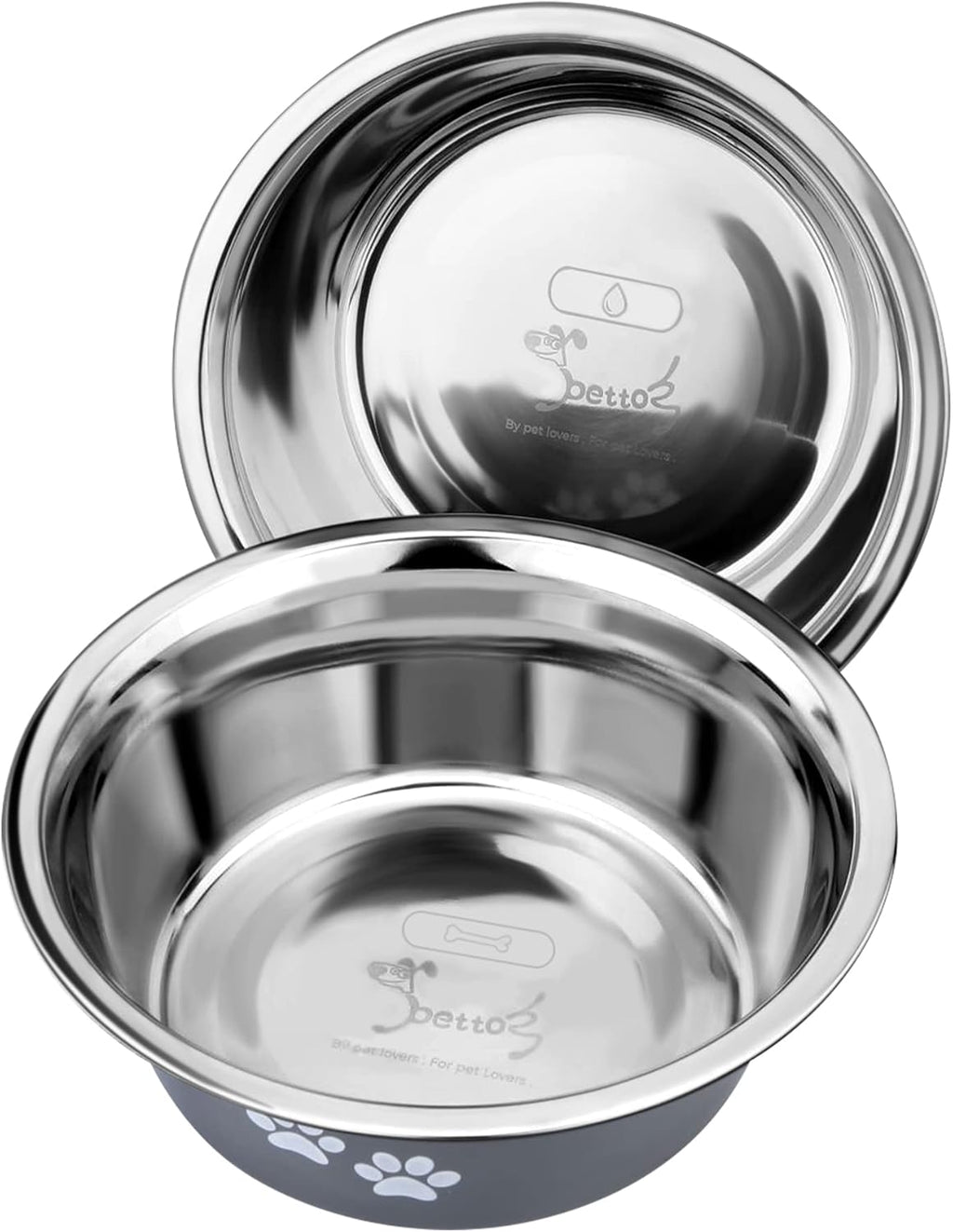 PETTOM Stainless-Steel Dog Bowls, Pack of 2