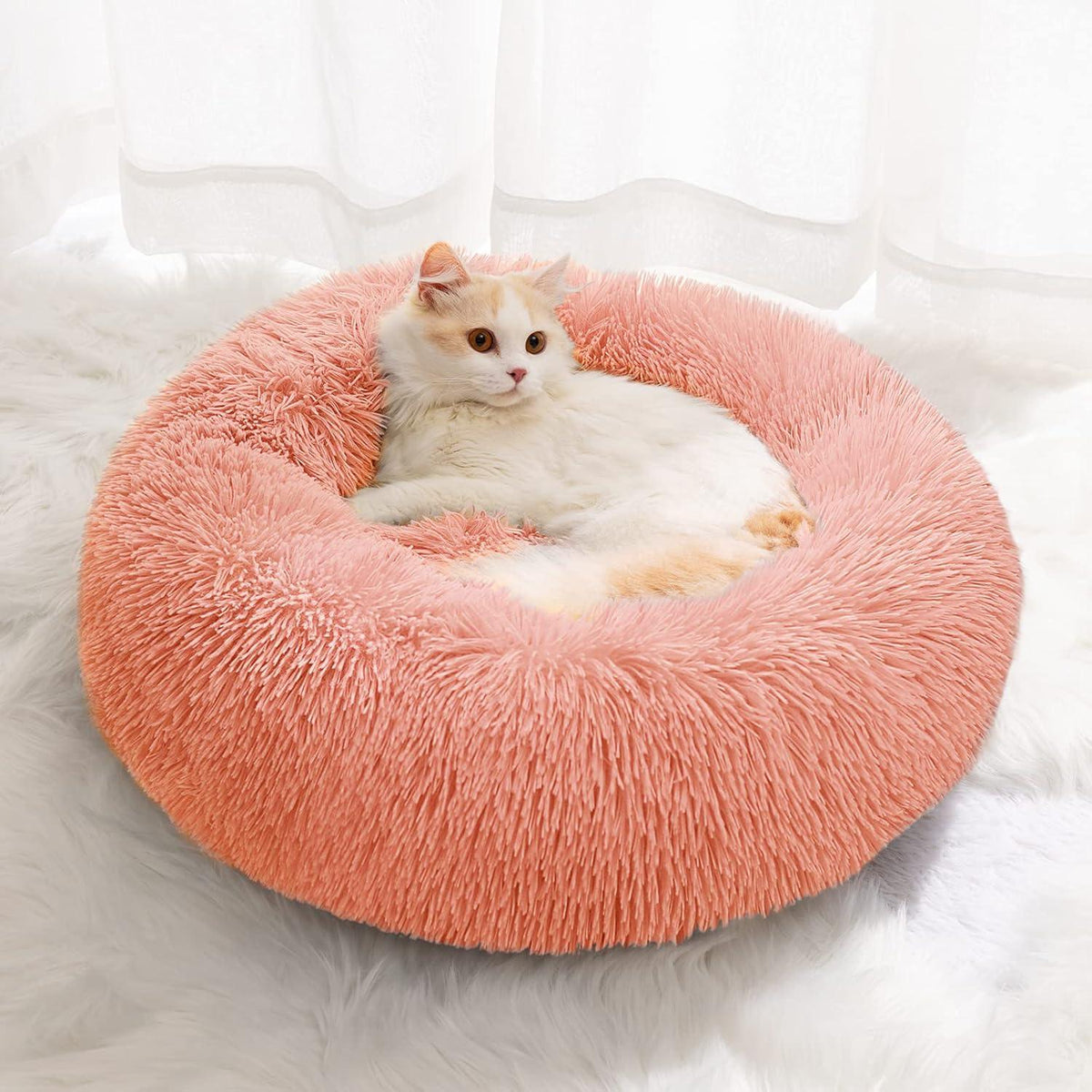 YOJOGEE Faux-Fur Donut Pet Bed