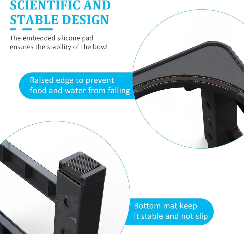 IOKHEIRA Dog Bowl Stand with Four Height Settings