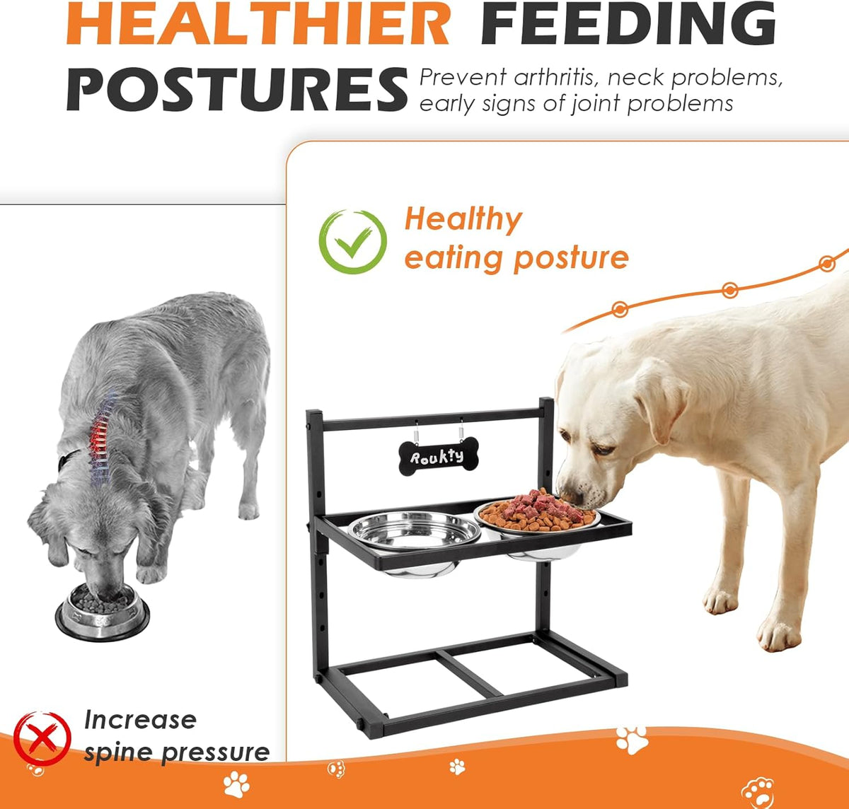 ADENGL Height-Adjustable Dog Feeding Stand