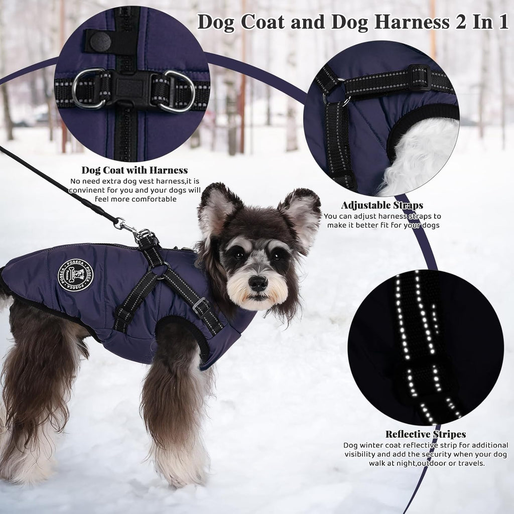 Poseca Dog Coat with Harness Attachment