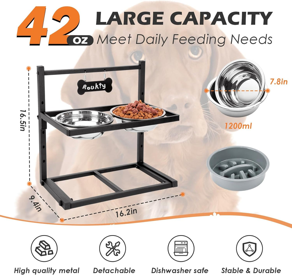 ADENGL Height-Adjustable Dog Feeding Stand