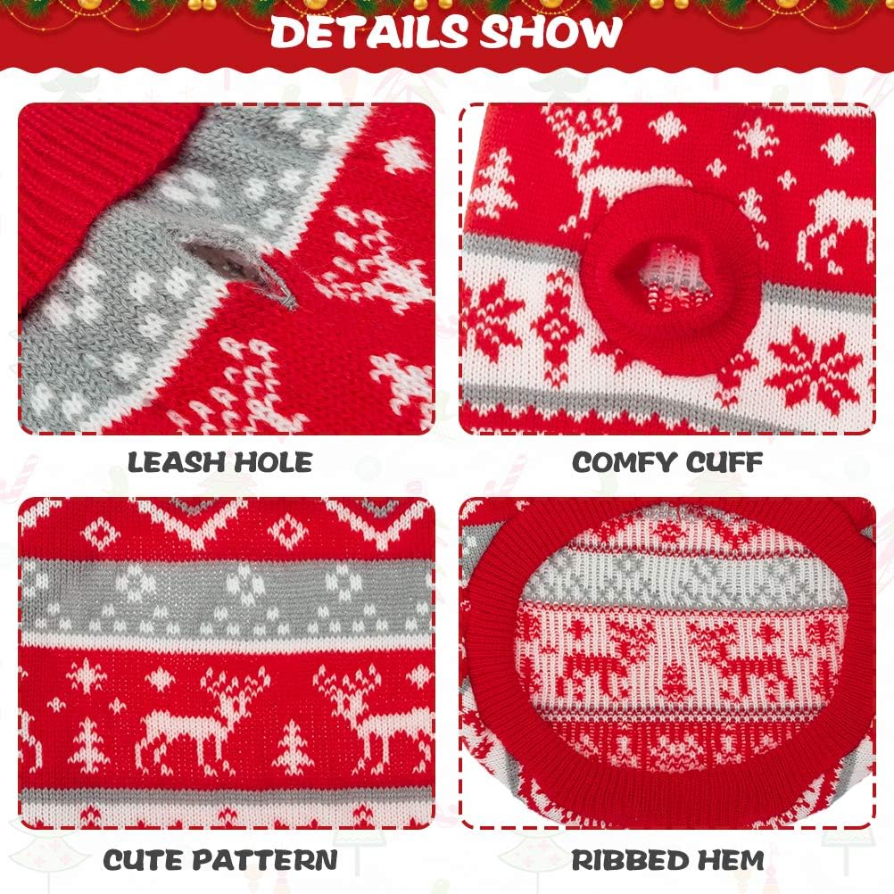 BINGPET Snowflake and Elk Pattern Dog Jumper