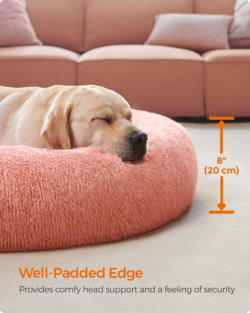 Feandrea Plush Donut Pet Bed